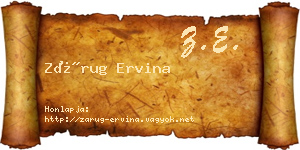 Zárug Ervina névjegykártya